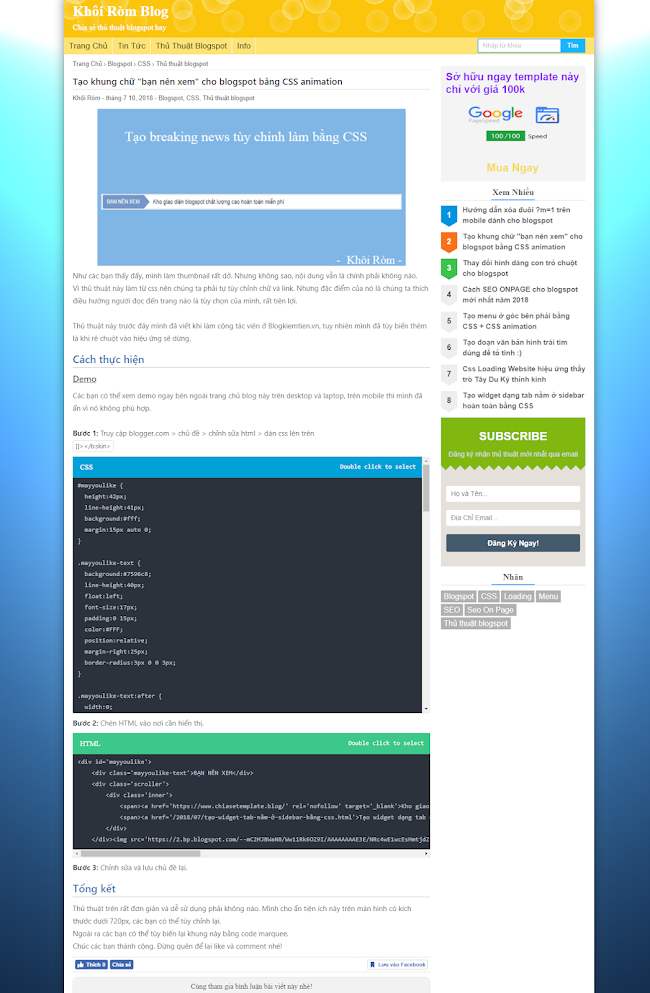 Template Blogspot Super Fast Load Template Ver 2